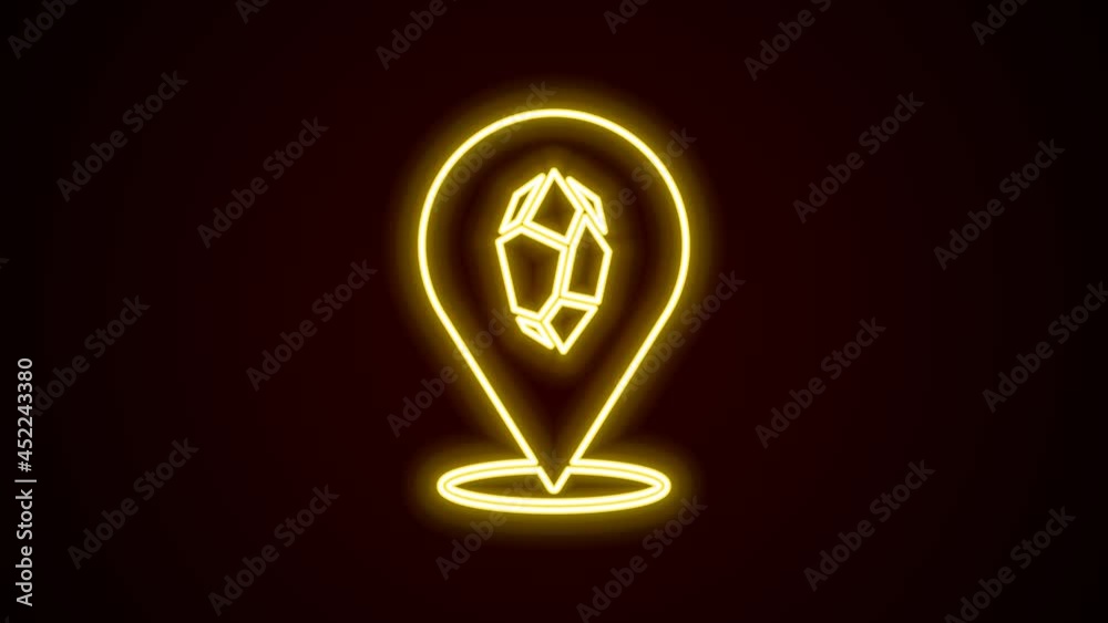 Glowing neon line Magic stone icon isolated on black background. Fantasy crystal. Jewelry gem for game. 4K Video motion graphic animation Glowing neon line Magic stone icon isolated on black background. Fantasy crystal. Jewelry gem for game. 4K Video motion graphic animation
