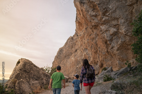 parent and child in the mountains