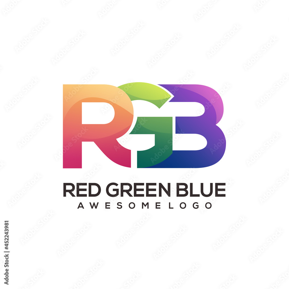 Rgb letter logo gradient abstract colorful