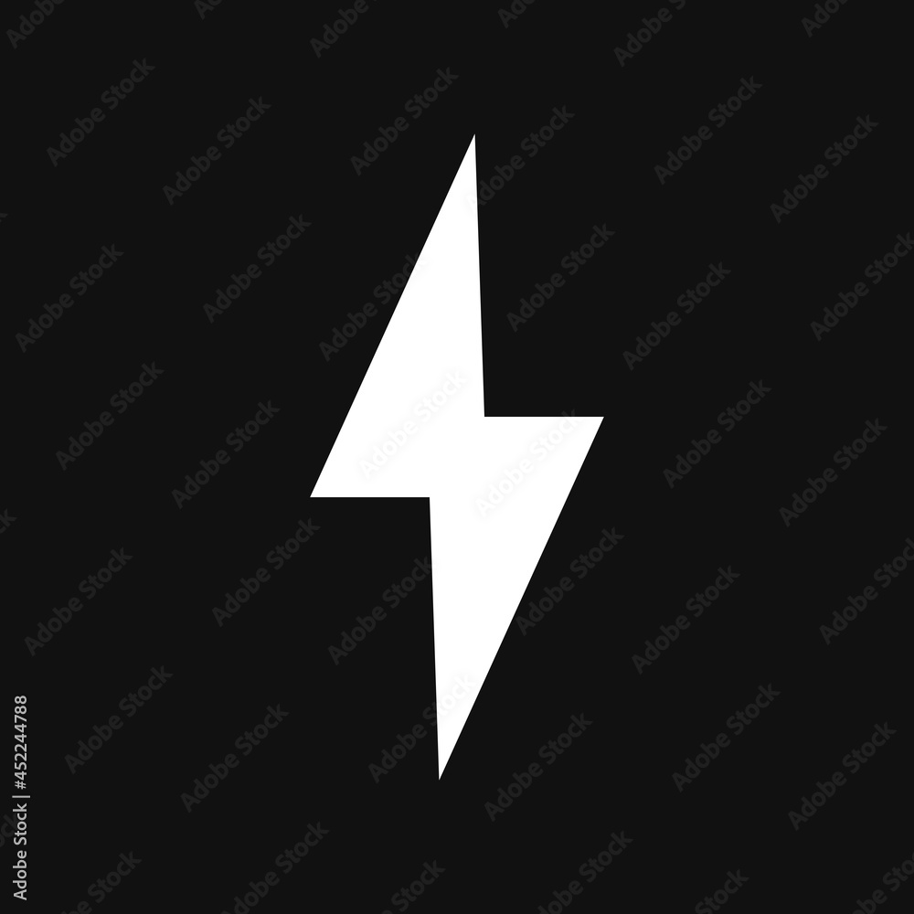 Flash icon. Bolt of lightning vector icon on grey background Flash icon. Bolt of lightning vector icon on grey background