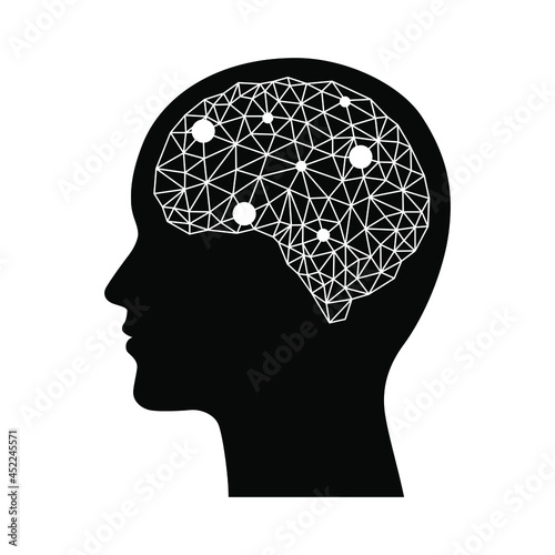 AI (artificial intelligence) icon. Vector illustration of brain. Isolated on a blank, editable and changeable background.