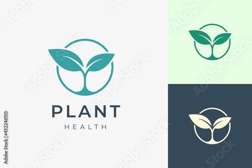 Clean and simple plant logo template for organic or agriculture