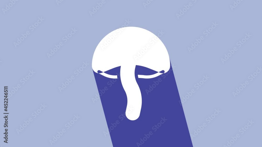 White Mushroom icon isolated on purple background. 4K Video motion graphic animation White Mushroom icon isolated on purple background. 4K Video motion graphic animation