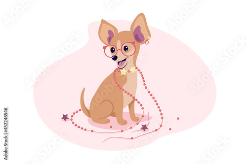 Cute domestic pet with accessory