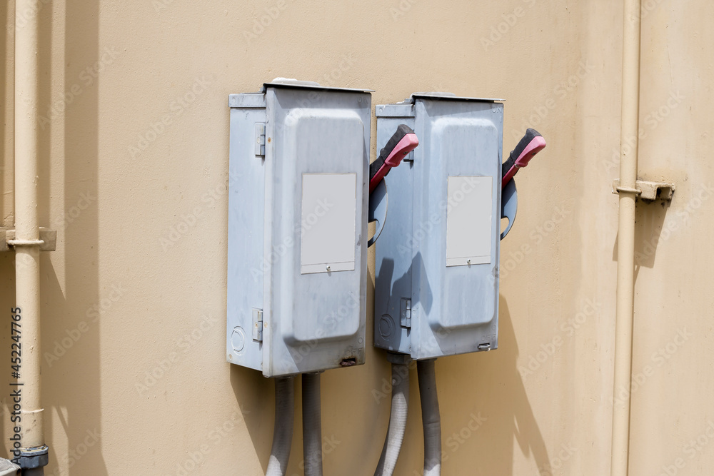 electrical safety switch box on isolate background.main electrical