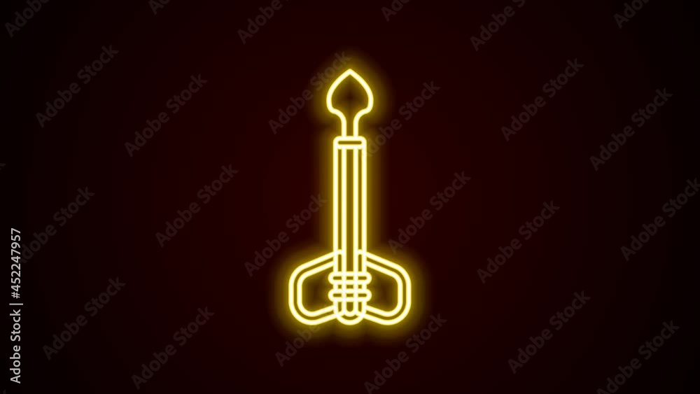 Glowing neon line Arrow icon isolated on black background. 4K Video motion graphic animation Glowing neon line Arrow icon isolated on black background. 4K Video motion graphic animation