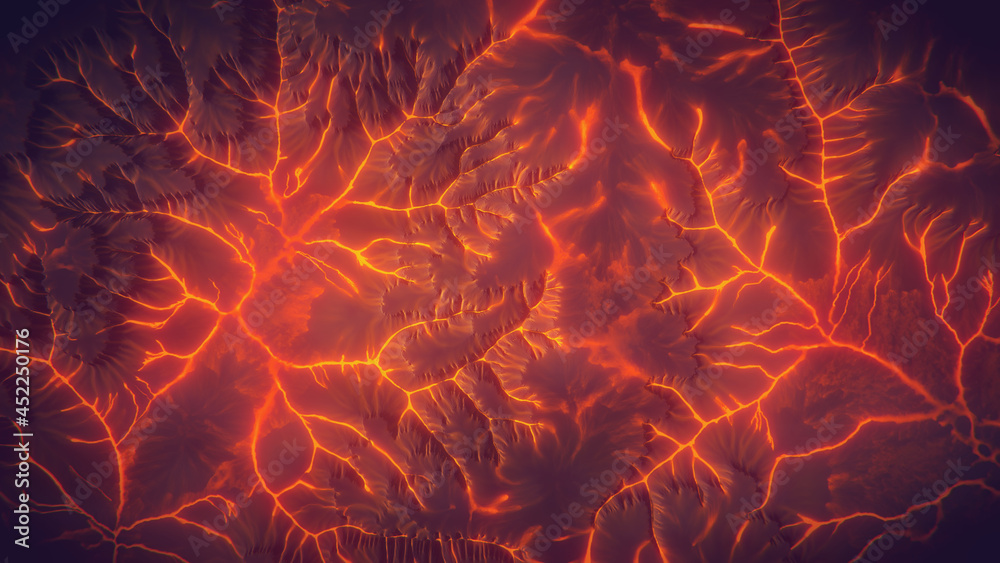 Top view of volcano lava mountain background