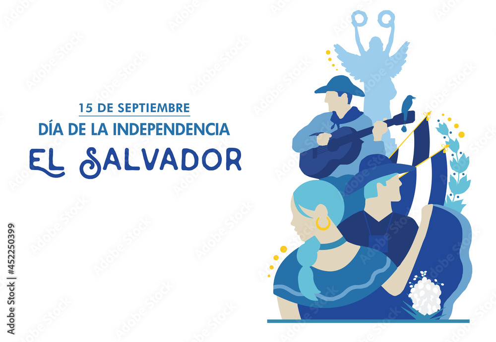 Stockvektorbilden El Salvador Independence Day, 15 de septiembre