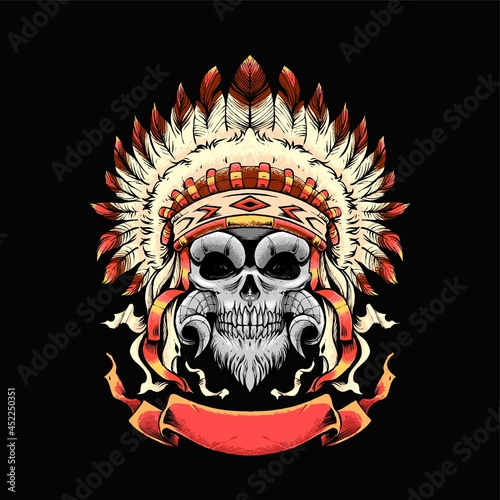 Apache skull Illustration