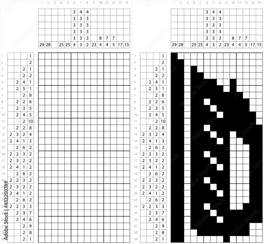 Fototapeta premium Clothing Iron Icon Nonogram Pixel Art M_2108001