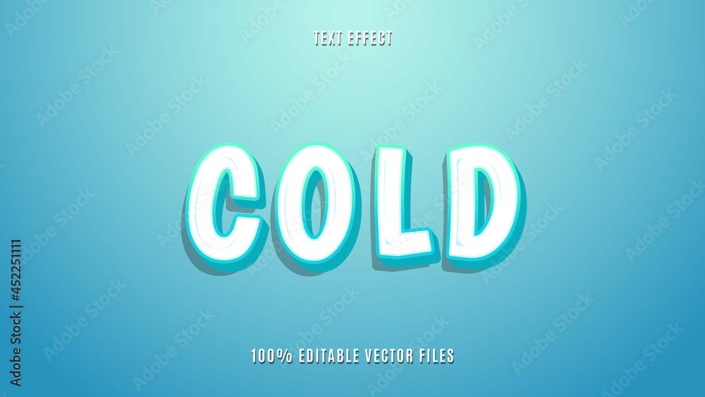 3d Cold Fully Editable Text Effect Design Template In Blue Background 3d Cold Fully Editable Text Effect Design Template In Blue Background