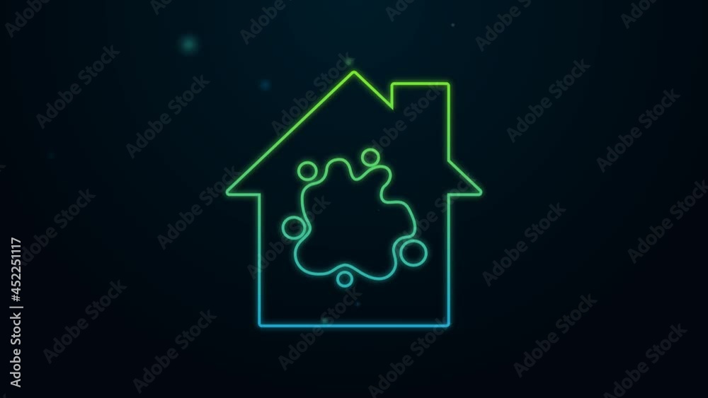 Glowing neon line Painting the house icon isolated on black background. 4K Video motion graphic animation Glowing neon line Painting the house icon isolated on black background. 4K Video motion graphic animation