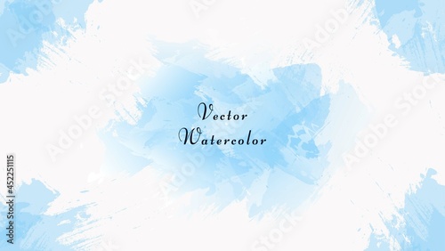 Modern Abstract Blue Frame Watercolor Texture In White Background