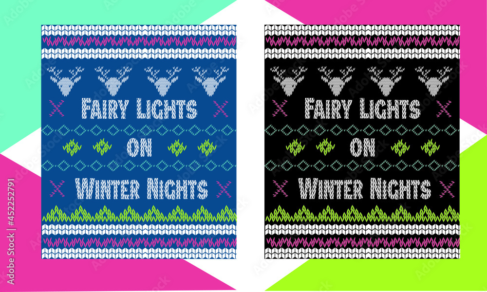 Christmas quote with knitted pattern sweater design