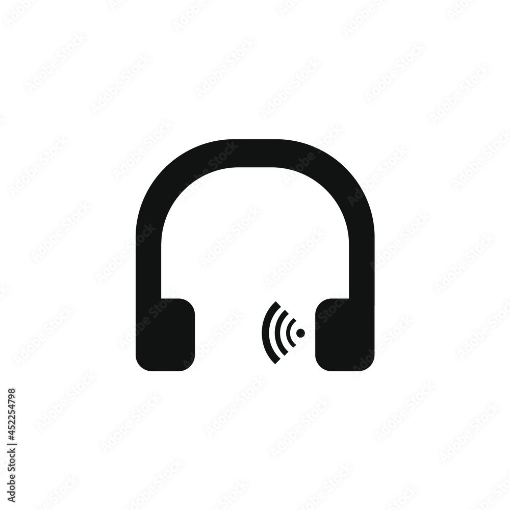 vector image of a headset and sound icon vector image of a headset and sound icon