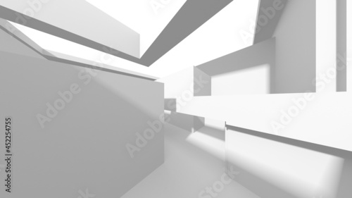 Abstract White Architecture Design Concept