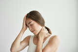 woman with headache depression stress health problem migraine
