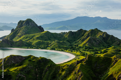 Green-capped mountains of Padar island © Denys
