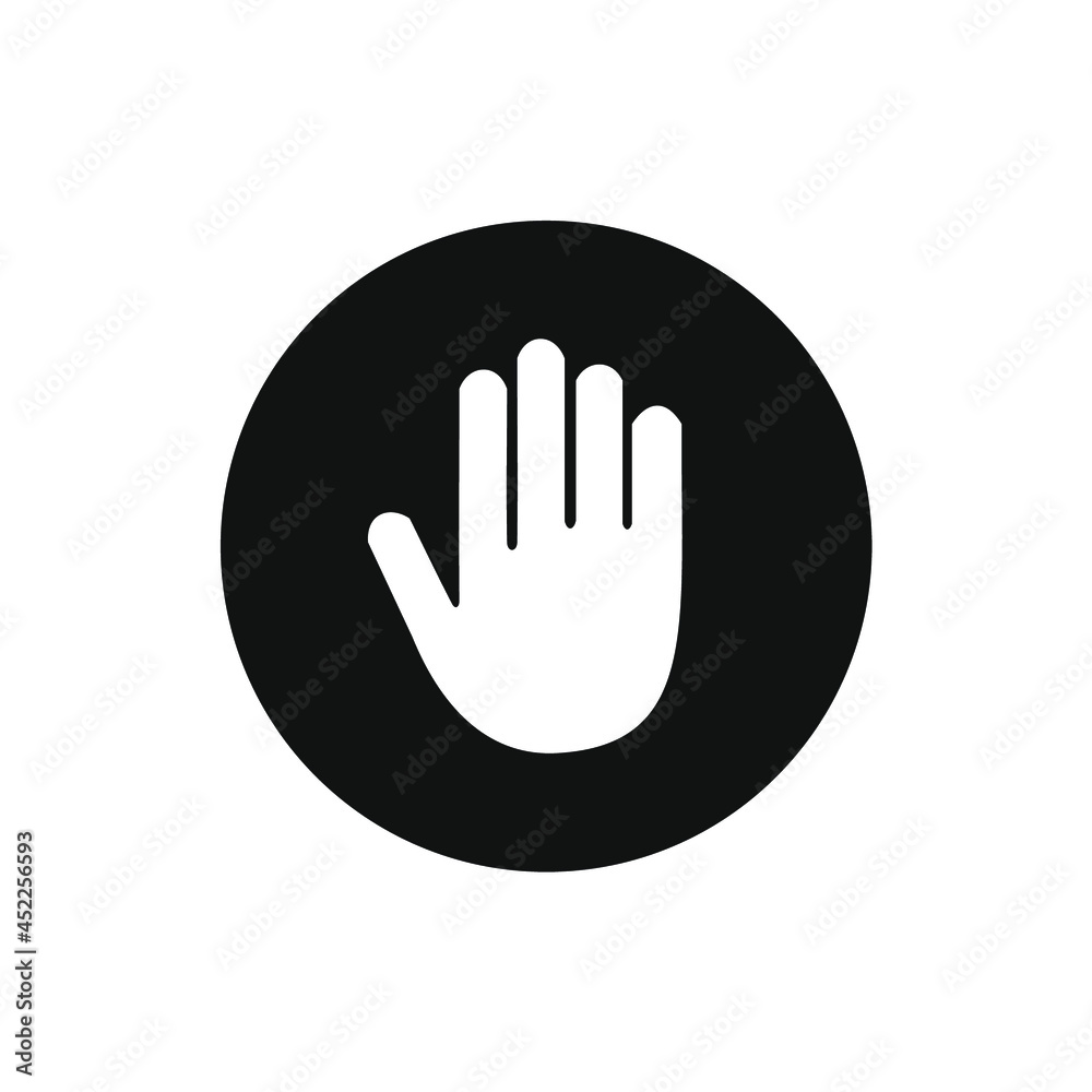 vector hand inside black circle vector hand inside black circle