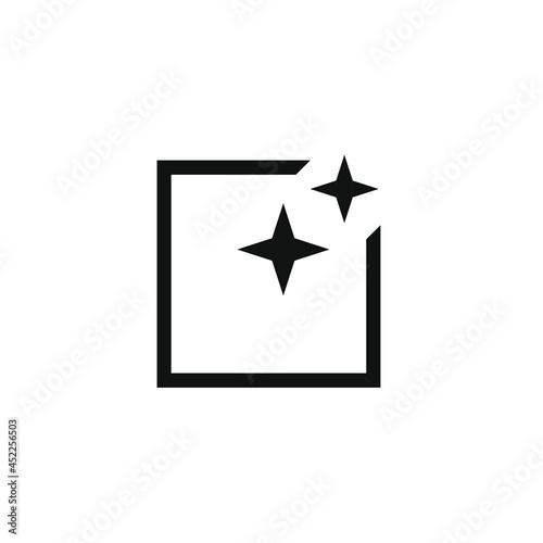 truncated square with two stars in the top corner