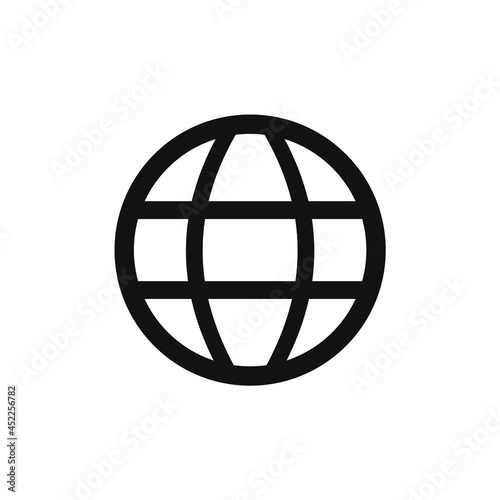 black outline world icon vector drawing