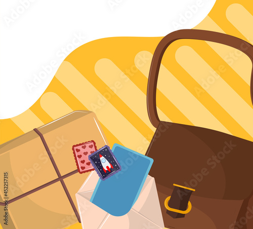 postal bag and courier