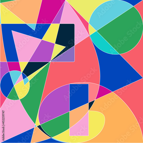 Colorful geometric and curve background pattern Vector Image