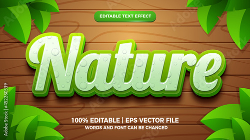 fresh nature editable text effect 3d template style
