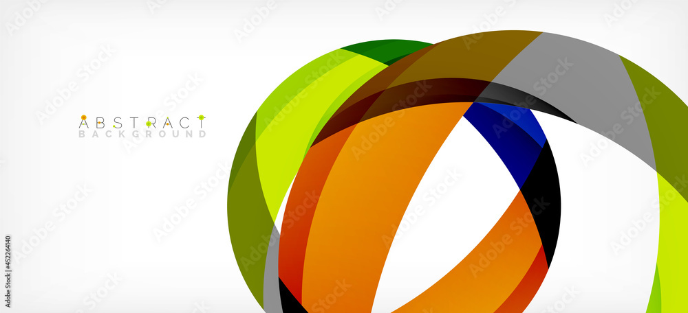 Geometric abstract background. Circle created with overlapping color shapes. Vector Illustration For Wallpaper, Banner, Background, Landing Page Geometric abstract background. Circle created with overlapping color shapes. Vector Illustration For Wallpaper, Banner, Background, Landing Page