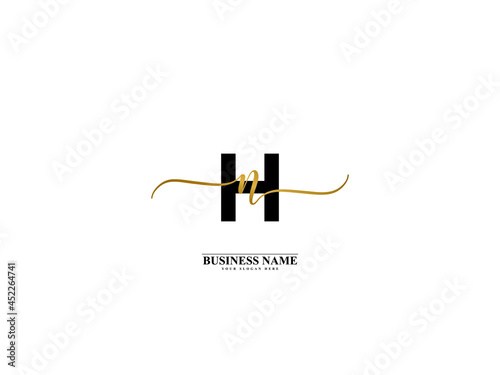 Letter HN Logo, creative nh hn signature logo for wedding, fashion, apparel  and clothing brand or any business Stock Vector | Adobe Stock