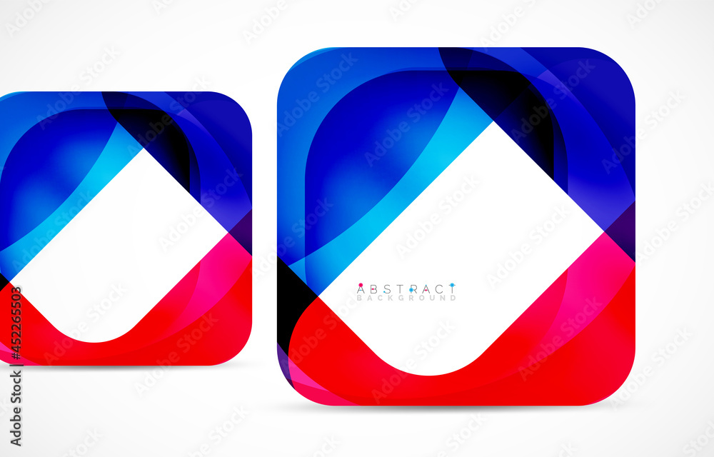 Minimal background. Abstract square shape with round corners created with wavy forms. Vector Illustration For Wallpaper, Banner, Background, Landing Page Minimal background. Abstract square shape with round corners created with wavy forms. Vector Illustration For Wallpaper, Banner, Background, Landing Page