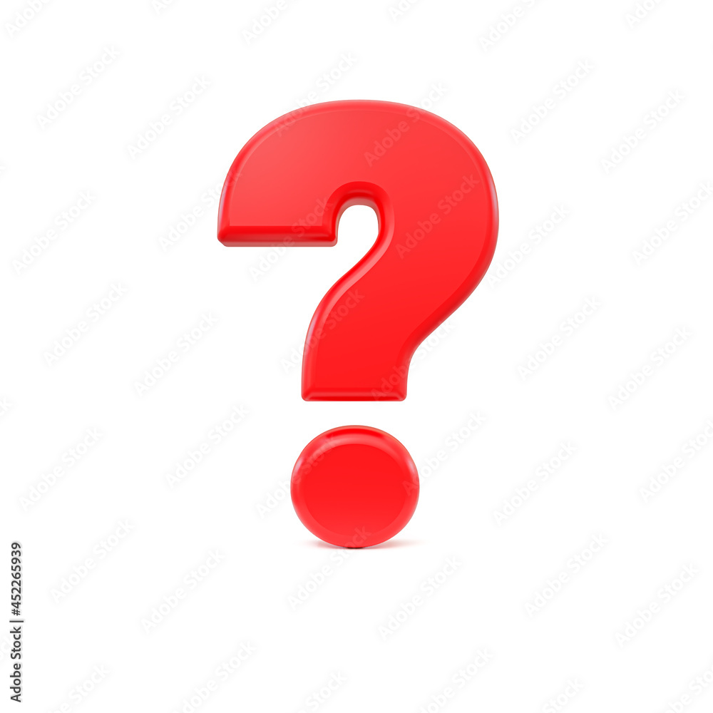 Red Question mark, isolated on white background, 3d rendering Red Question mark, isolated on white background, 3d rendering