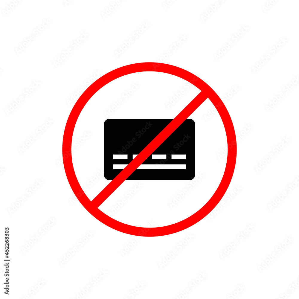 No credit card icon isolated on white background No credit card icon isolated on white background