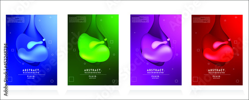 Colorful liquid Abstract Background Pattern Set with Dummy Text for Web Design, Landing Page, and Print Material.