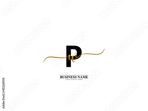 Letter PW Logo, creative pw wp signature logo for wedding, fashion, apparel and clothing brand or any business
