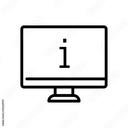 Information icon. Flat pictogram for web. Line stroke. Simple info guide symbol isolated on white background. Outline vector eps10