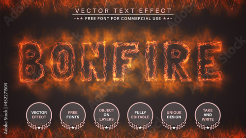 Bonfire -  editable text effect, font style