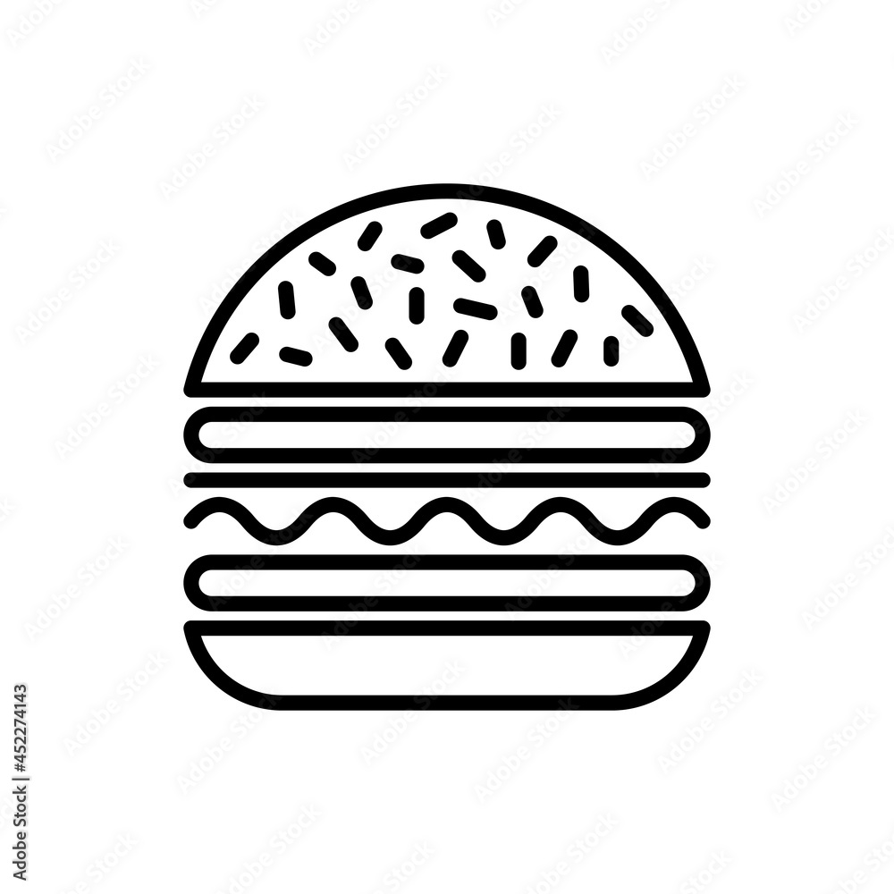 Burger thin line icon. Fast food. Modern vector illustration. Burger thin line icon. Fast food. Modern vector illustration.