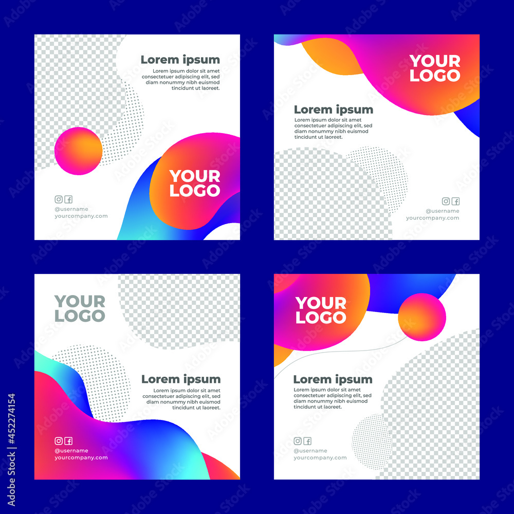 Social media post vector editable format with space to insert image Social media post vector editable format with space to insert image