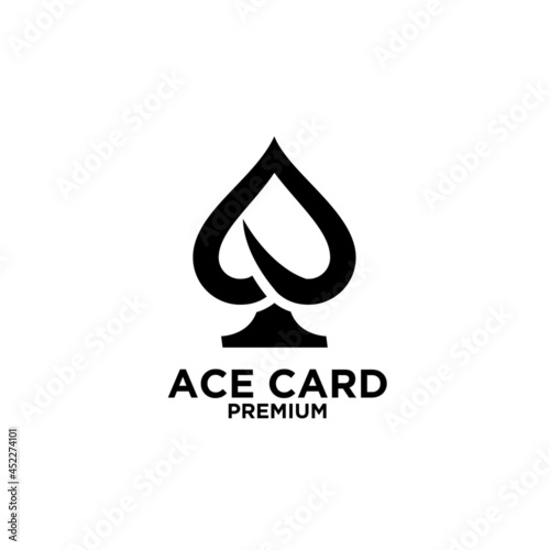 premium ace card black vector logo icon design