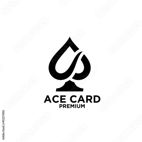 premium ace card black vector logo icon design