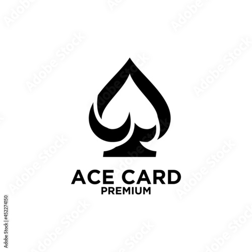 premium ace card black vector logo icon design