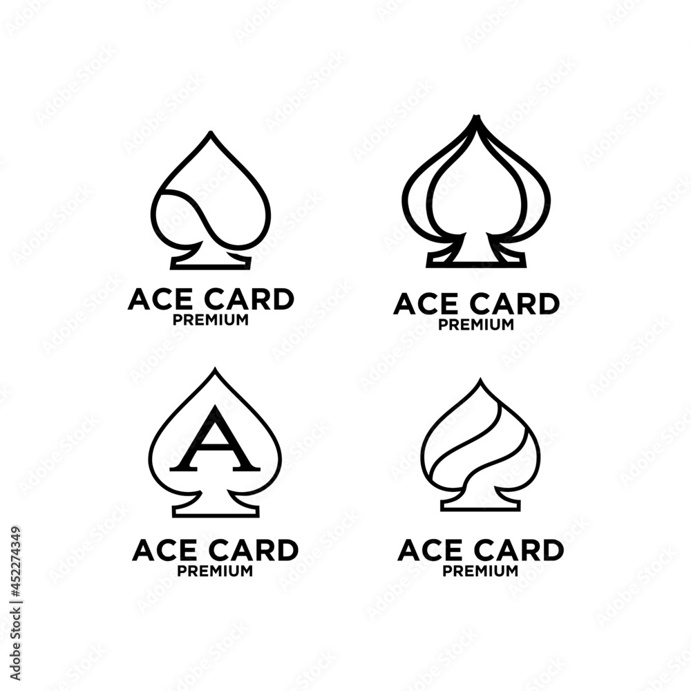 Fototapeta premium premium ace card black vector logo icon design