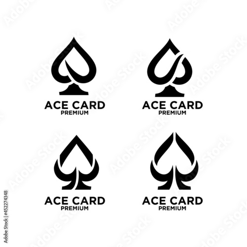 premium ace card black vector logo icon design