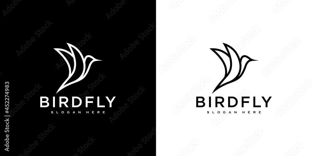 Hummingbird Logo Design Vector Template