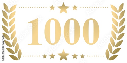 Thousandth birthday gold laurel wreath vector isolated on a white background	
