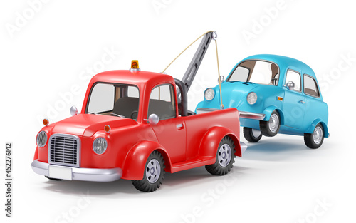 tow truck and car