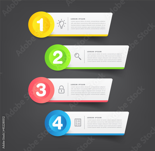 modern text box template, infographics banner 