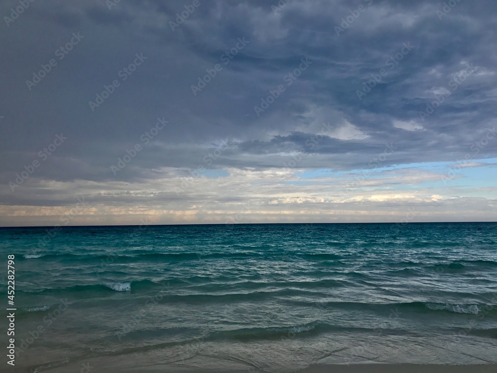 cloudy sky on the background of the sea