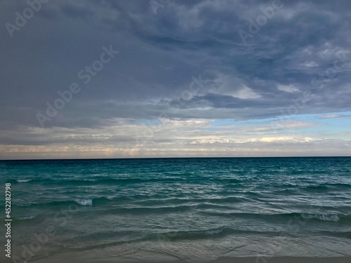 cloudy sky on the background of the sea